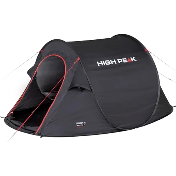High Peak Wurfzelt Vision 2, Pop Up Zelt für 2 Personen, Festivalzelt freistehend, super leichtes Schnellöffnungs-Wurfzelt, 2000 mm wasserdicht, Ventilationssystem, Moskitoschutz – Bild 2