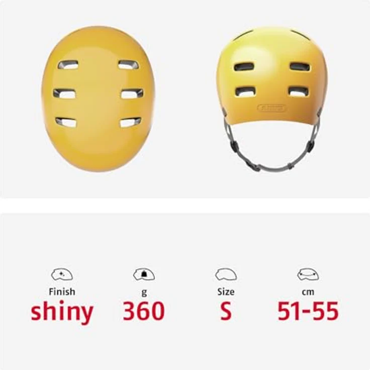 ABUS Fahrradhelm INDY, Dirt-Helm für Dirt, Skate, Slope und MTB mit optimierter Stoßdämpfung, Größe S, Gelb – Bild 5