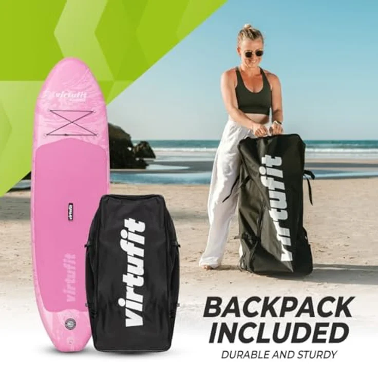 VirtuFit Supboard Cruiser 305, aufblasbares Stand-Up-Paddle-Board mit Kajak-Sitz, schwarz, 180 kg Tragfähigkeit, inklusive Paddel und Tragetasche – Bild 6