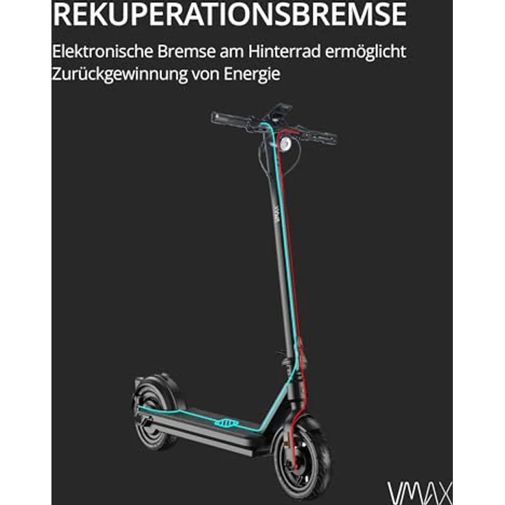 VMAX E-Scooter VMAX VX2 Extreme ST, 500W, 20 km/h, klappbar, mit Blinkern und Straßenzulassung, schwarz – Bild 5