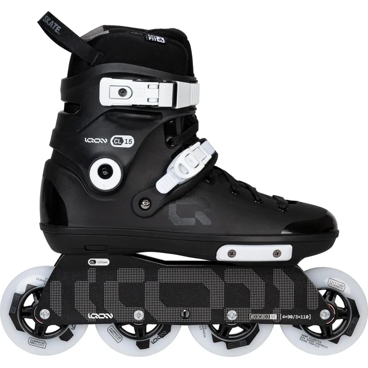 My fit Iqon CL 15 Black Edition, Inline Skates (Größe 40) mit 90 mm Rädern und ABEC 9 Lagern, starrer Schuh, anpassbare Schaft-Höhe, Schwarz