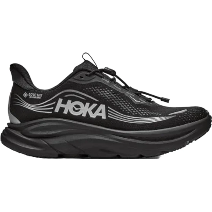 HOKA ONE ONE M CLIFTON 11 GTX Herren Laufschuh, wasserdichtes GORE-TEX Obermaterial, atmungsaktiv, Farbe: Black/Black, Größe 44 – Bild 2