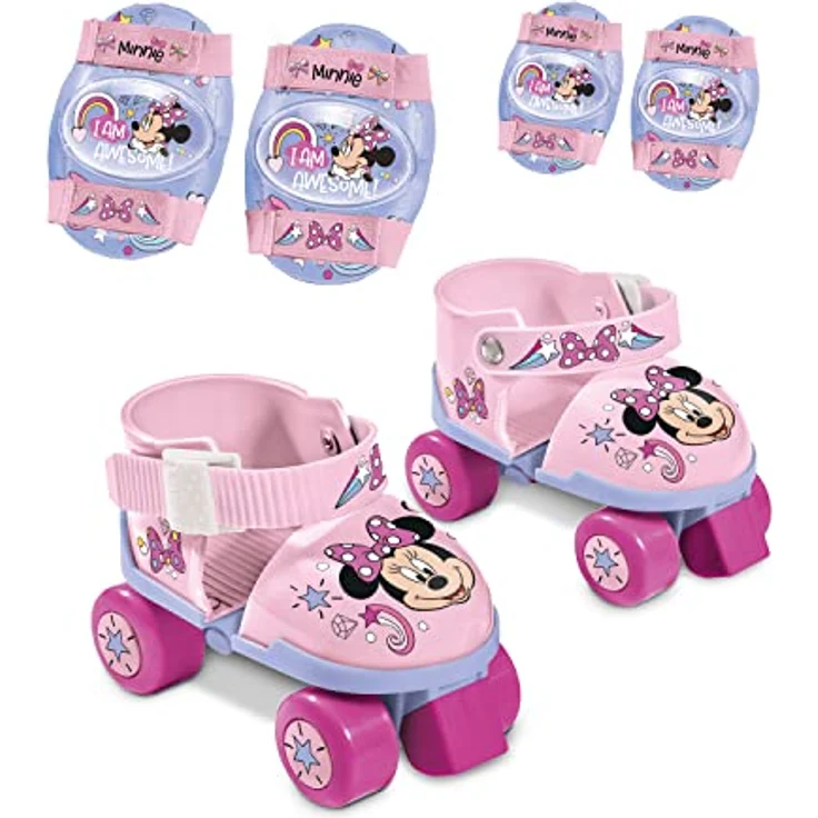 Mondo Disney Minnie Rollschuhe für Mädchen, verstellbar von Größe 22 bis 29, mit Schutzset und Tragetasche, mehrfarbig – Bild 2