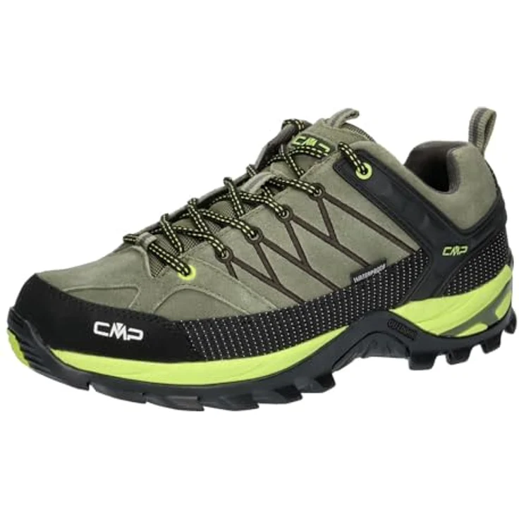 CMP Rigel Low Trekking Shoes WP, Wasserdichte Wanderschuhe mit Griffiger Gummi- und EVASohle, Kaki-Acido, Größe 47 – Bild 1