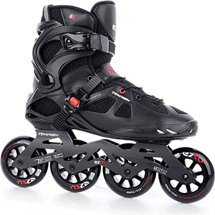 Tempish Ezza 90, Inline Skates für Erwachsene Unisex, schwarz-rot, Größe 41 mit Hot Press Seamless Cover Technologie und ABEC 9 Lager – Bild 1