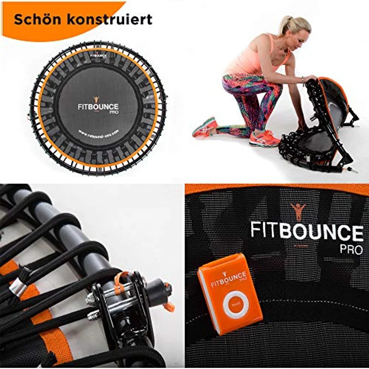 FIT Bounce PRO Bungee-Trampolin Patentvergabe | Faltbar, Leise, Schön Konstruiert Professionelles Minitrampolin für Erwachsene & Kinder | Inklusive DVD Online Workouts | Maximalgewicht 150kg – Bild 2