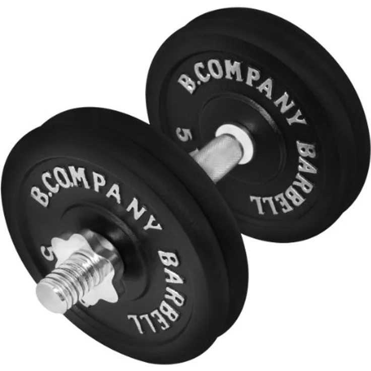Bad Company Guss Kurzhantel-Set 22,5Kg (1 x Kurzhantelstange 35cm und 4x5Kg Hantelscheiben) Hantelset Hanteln Gewichte