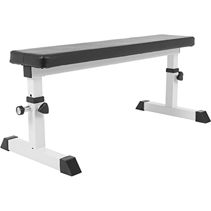 GORILLA SPORTS® Hantelbank - Verstellbar, bis 200 kg Belastbar, aus Stahl, Weiß - Flachbank, Trainingsbank, Fitnessbank, Bankdrücken, Bauchtrainer, Drückerbank, Gym Bench, Fitnessgeräte für Zuhause – Bild 2