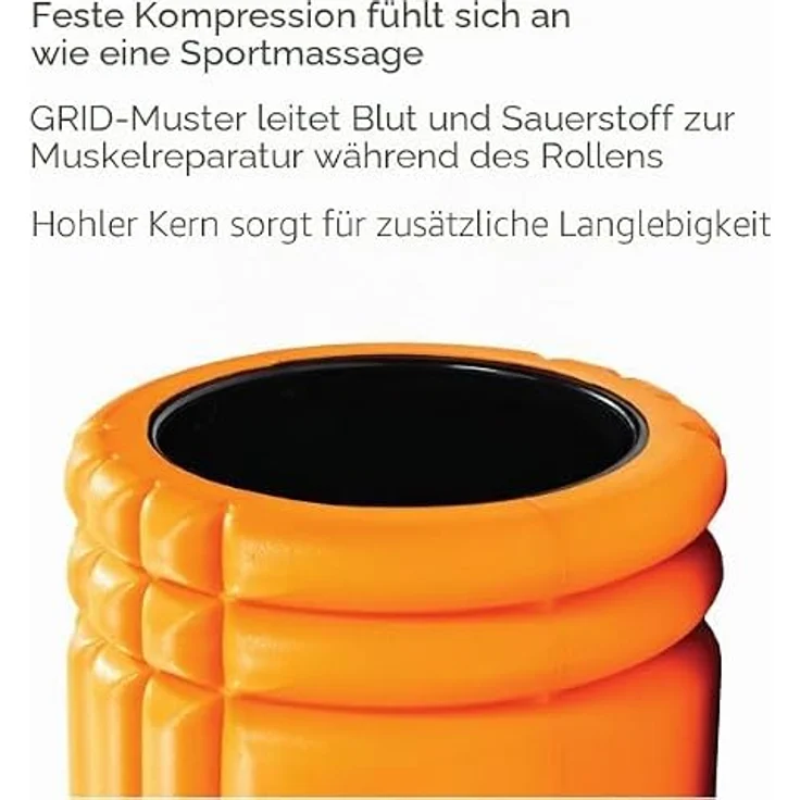 Trigger Point GRID 2.0 Foamroller, selbstmassage mit 3D-Oberfläche und hohlem Design, orange – Bild 4