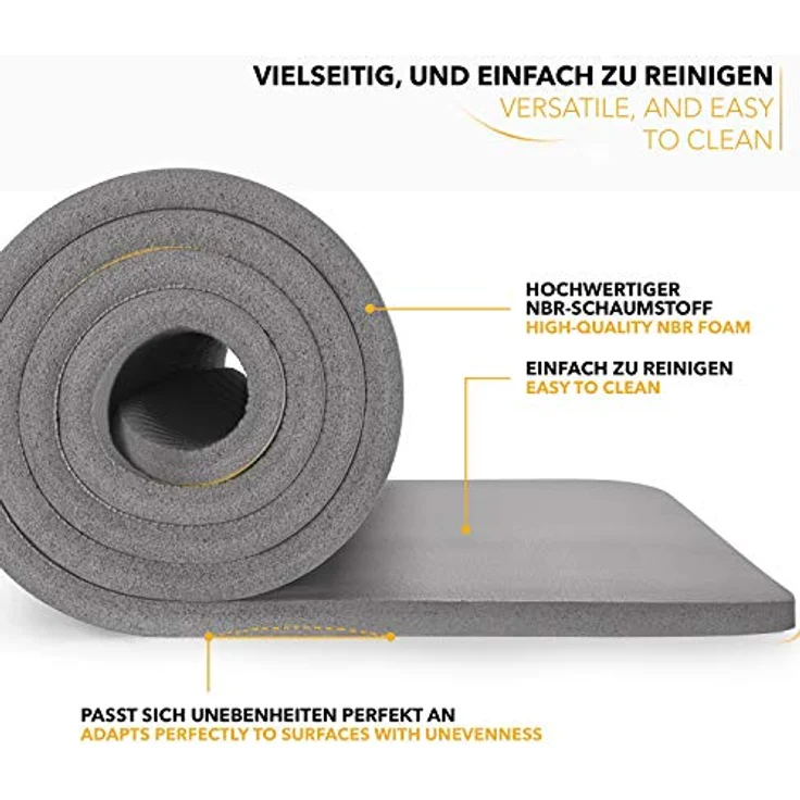 TRESKO Yogamatte Phthalatfrei - Gymnastikmatte rutschfest, Pilatesmatte Fitnessmatte mit Tragegurt, 185 x 60 x 1,0 cm – Bild 5