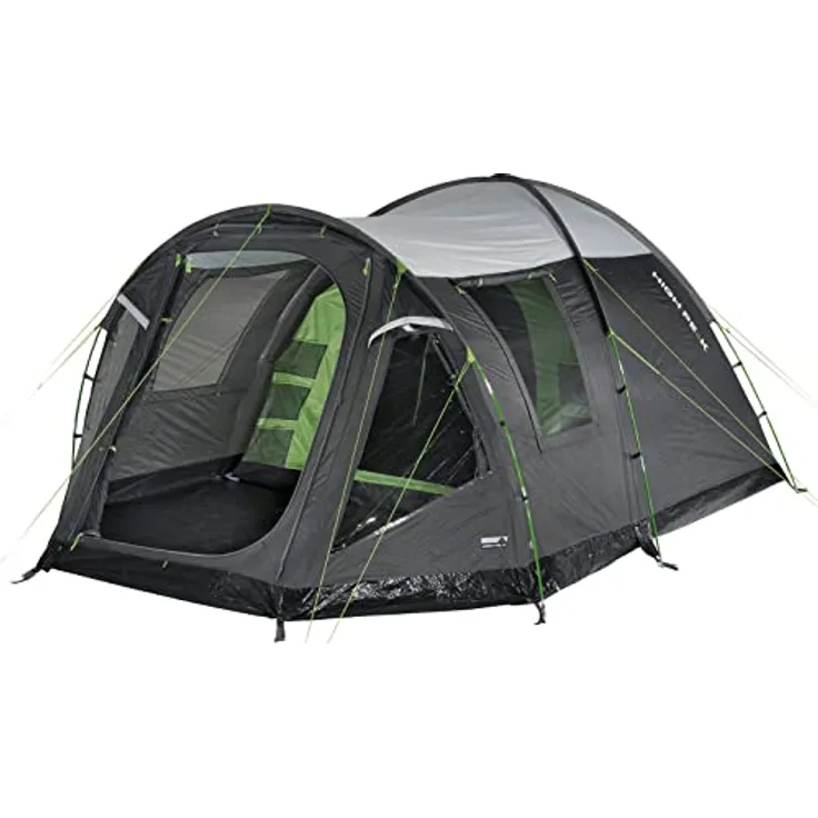 High Peak Santiago 5.0 Zelt grau/grün mit 190 cm Stehhöhe und abgedunkeltem Innenzelt