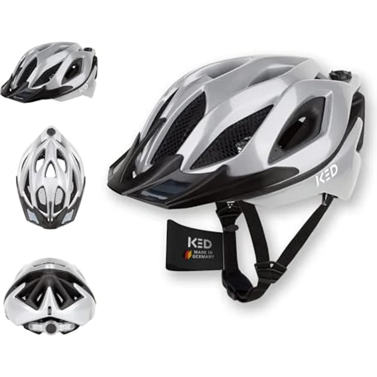 KED Spiri II Trend Fahrradhelm, grau, Größe M (52-58 cm), mit K-Fit Anpassungssystem und LED Rücklicht – Bild 1