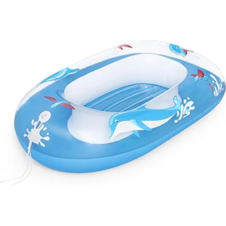 Bestway Kinder-Schlauchboot Bestway Kinder-Schlauchboot - Aufblasbares Kinderboot Gummiboot Blau - Mit Delfin-Design – Bild 2
