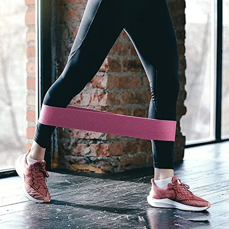 WOZINSKY 3 x Fitnessbänder, Gymnastikbänder in Grau, Rosa und Rot, Trainingsbänder für Ganzkörpertraining, Yoga und Pilates in 3 verschiedenen Stärken – Bild 5