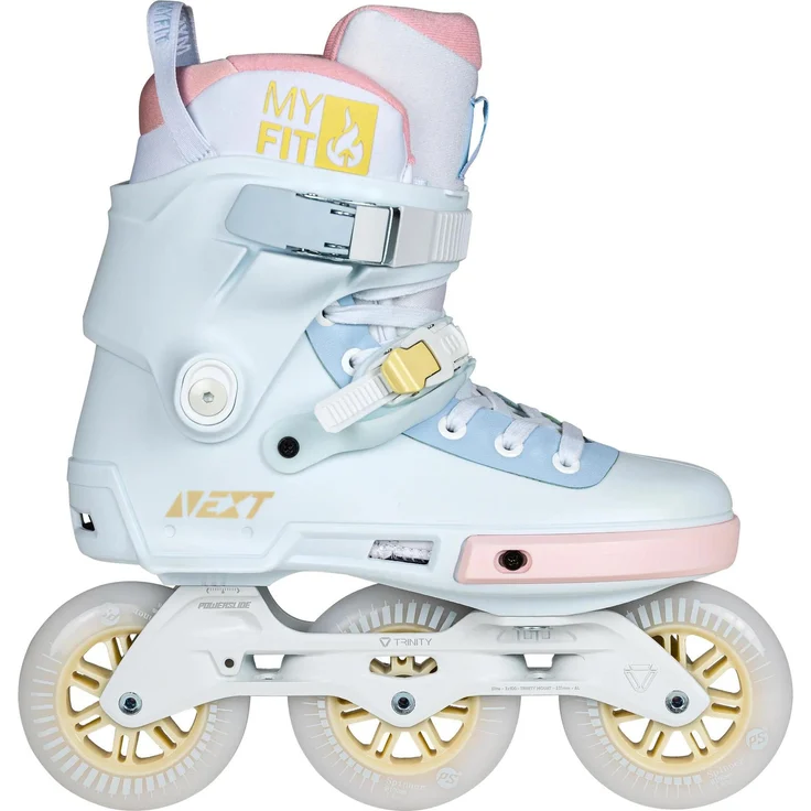 Powerslide Next Pastel 100, Damen Rollschuhe, Urban Skates mit verstärktem Glasfaser-Korpus, Memory-Schaum-Innenausstattung und 100 mm Powerslide Spinner-Rollen, Mehrfarbig