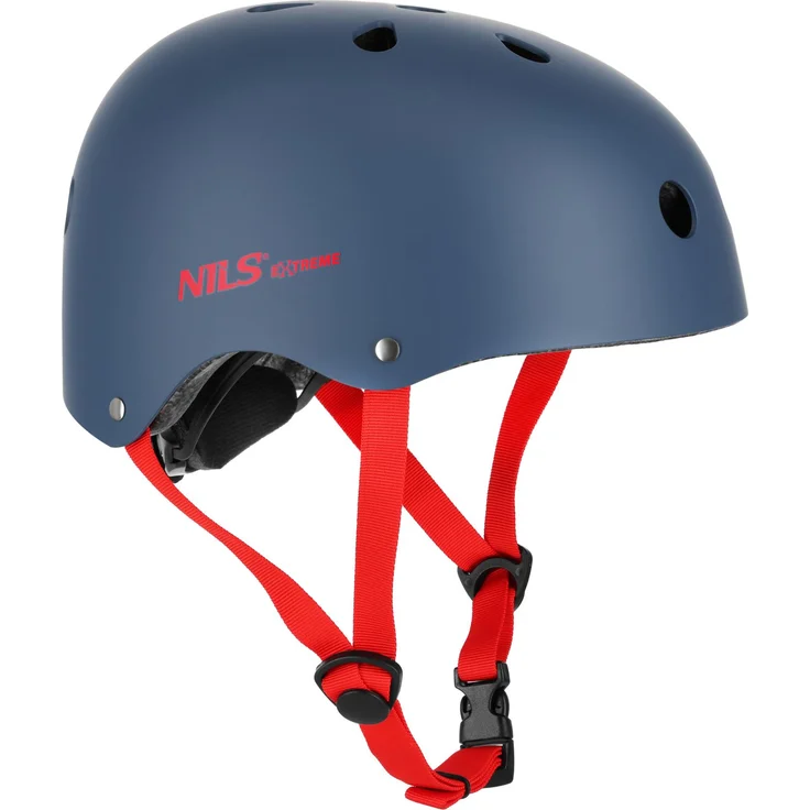 Nils Extreme MTW001-1 Helm Grau-Rot, Größe M (55-58 cm), Out-Mold-Technologie mit Anpassungsmechanismus