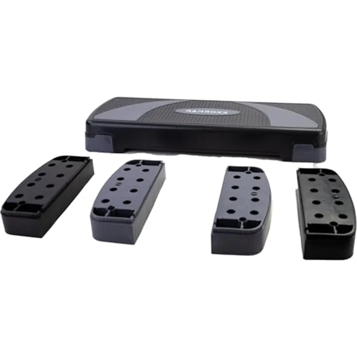 Fitness Stepboard Stepper Steppbrett Workout 3 Stufen Schwarz Grau 80x30cm – Bild 5