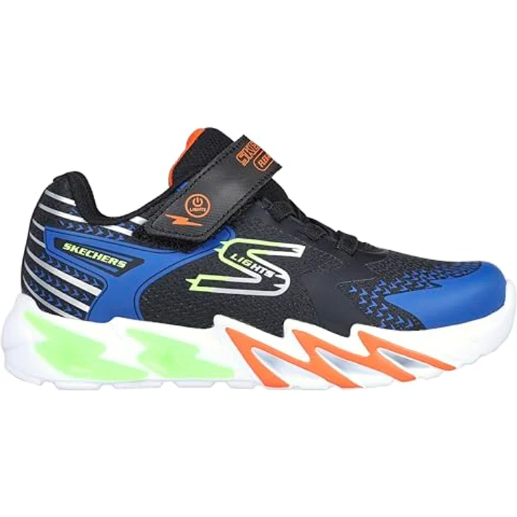Skechers Flex Glow Bolt, Laufschuhe ohne Schnürsenkel, Schwarz, EU 34, Klettverschluss, Mesh-Obermaterial – Bild 6
