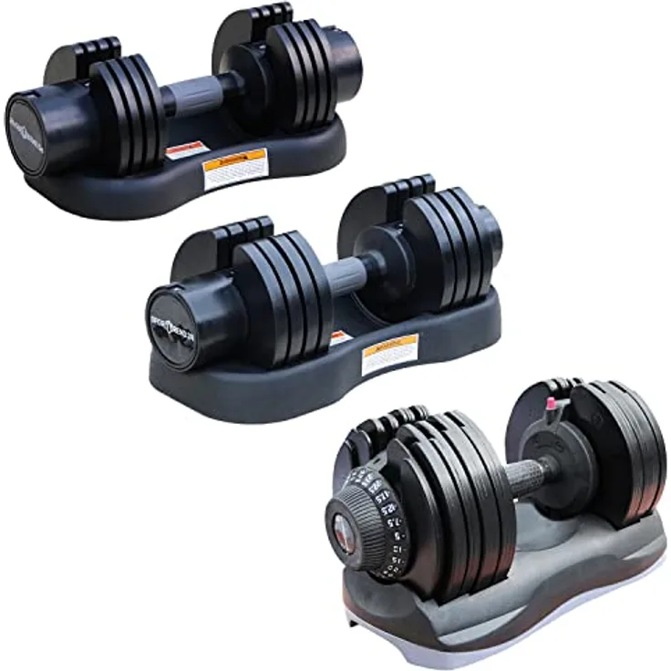Sporttrend 24® Verstellbare Kurzhantel 12,5KG, 25KG, 32,5KG | Hantel mit Stahlscheiben und Ständer (12,5KG schwarz)