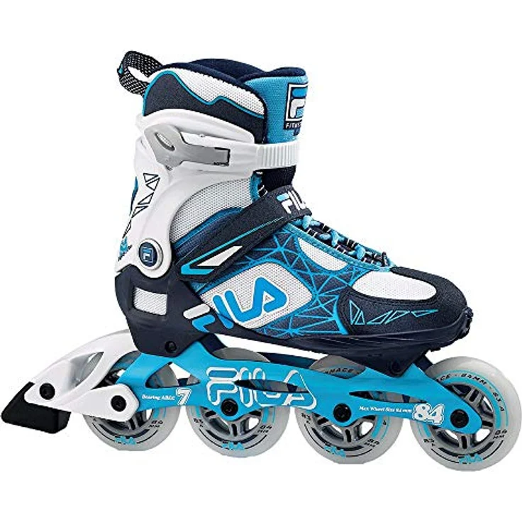 Fila Legacy Pro 84 W, Damen Inline-Skates in Weiß und Blau, ABEC 7 Lager, hohe Knöchelunterstützung, Aluminium-Platte 6000 – Bild 1