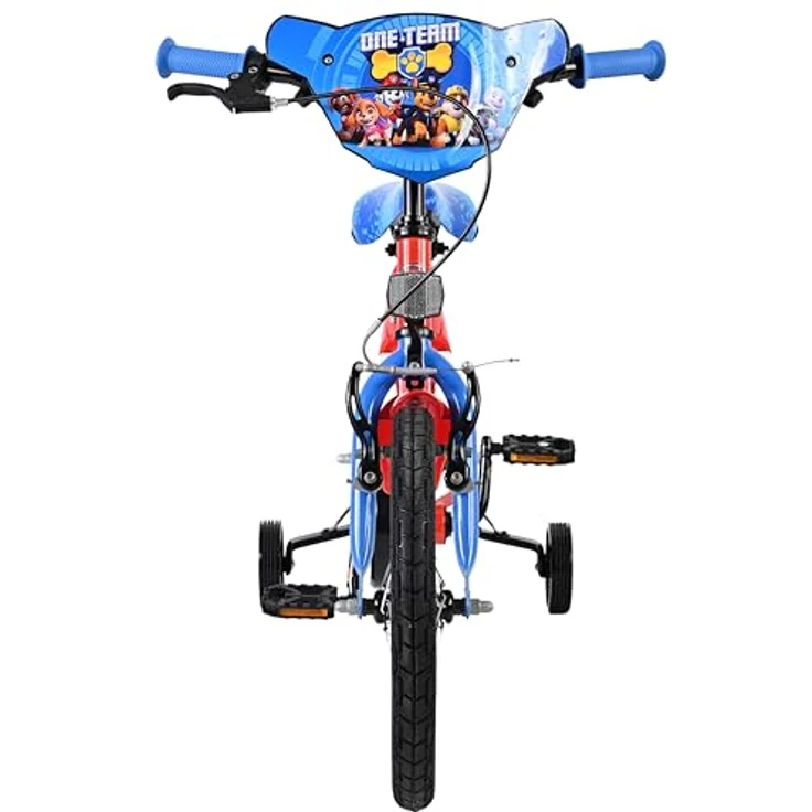 Volare Paw Patrol Kinderfahrrad, 16 Zoll für Jungen, Rot Blau, mit Handbremse, abnehmbaren Stützrädern und höhenverstellbarem Sattel – Bild 7