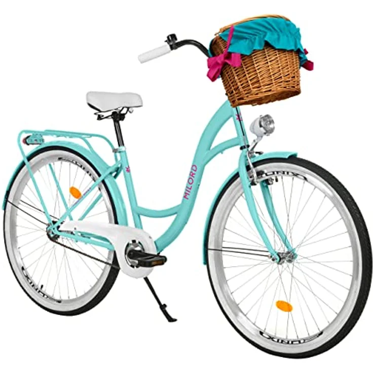 Milordbikes City-Fahrrad, Blau, Metall, 46 cm, leicht rollende 700C Reifen, mit hinterem Träger – Bild 1