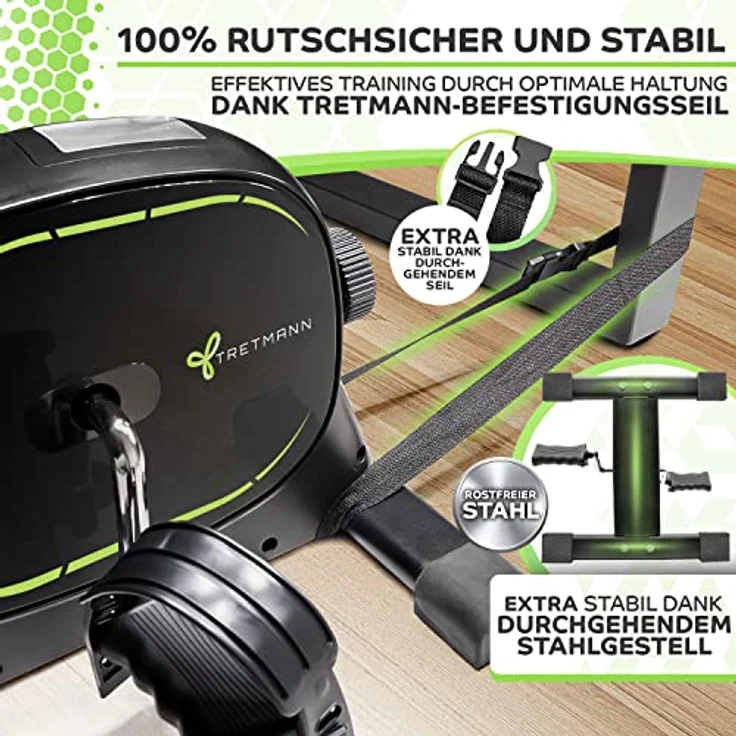 Neu Tretmann Basic Pedaltrainer Set -extra standfest & leise- inkl. Befestigungsband -DEKRA Geprüft- Beintrainer für Senioren Heimtrainer Mini Bike – Bild 3
