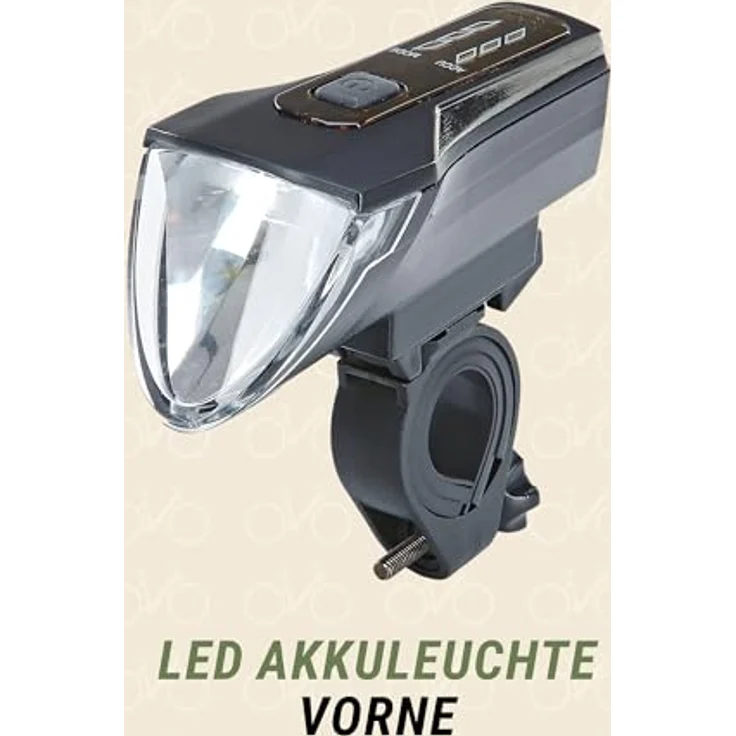 Prophete LED Akku-Beleuchtungs-Set, Fahrradbeleuchtung mit 70/35/20 Lux – Bild 3