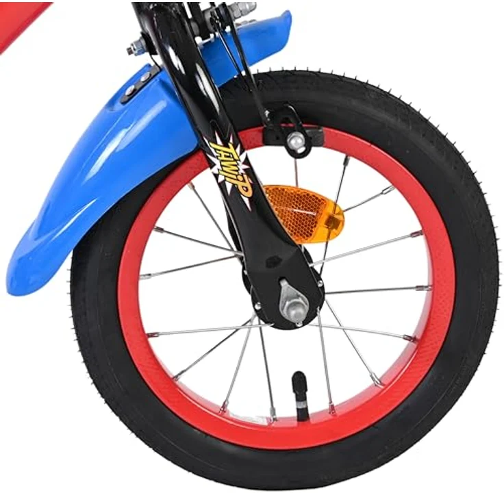 Volare Marvel Spider-Man Kinderfahrrad 12" für 3–5 Jahre | Hand- & Rücktrittbremse, abnehmbare Stützräder, Kettenschutz, reflektierende Komponenten, verstellbarer Sattel| optimal für Jungen & Mädchen – Bild 4