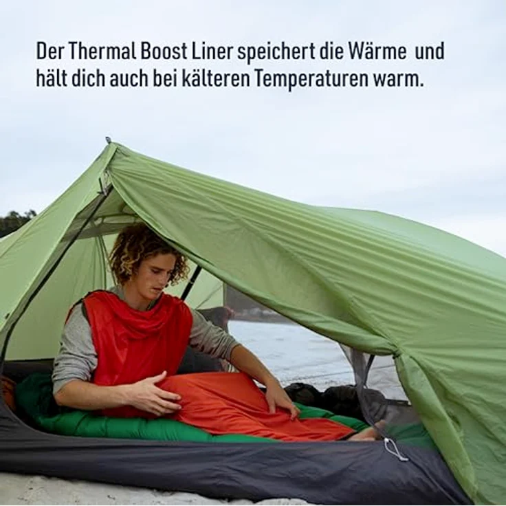 Sea to Summit Reactor Extreme Schlafsack-Liner, Compact Mummy mit Kordelzug, Thermolite für Thermo-Boost, Ultra-Sil Packsack, orange, 342g – Bild 2