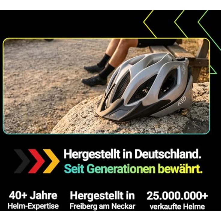 KED Spiri II Trend Fahrradhelm, grau, Größe M (52-58 cm), mit K-Fit Anpassungssystem und LED Rücklicht – Bild 10