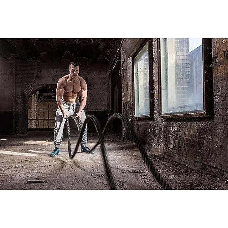 Tunturi Fitnessseil, Battle Rope, 12 Meter (9,8 kg), Functional Training Seil – Bild 5