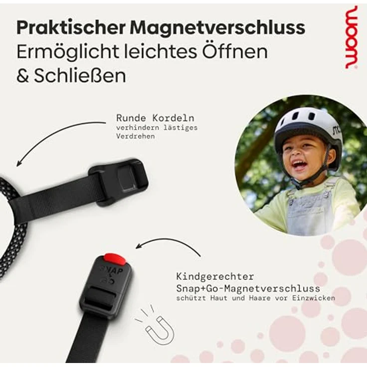 WOOM READY Kinder Fahrrad Helm, rot, S (50-53 cm), für sichere Abenteuer, hohe Sichtbarkeit, praktischer Magnetverschluss – Bild 6