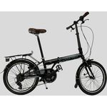 Toys Store GmbH 20 Zoll Alu Faltrad Klapprad Shimano 7Gang-Schaltung Camping Rad Klappfahrrad (Schwarz-Blau) mit Quick-Fold-System