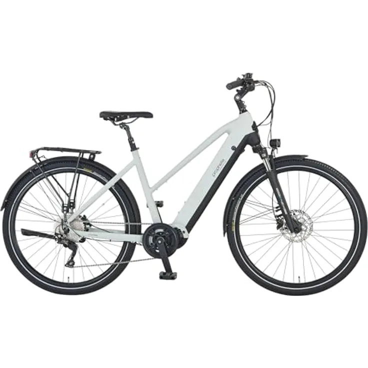 Prophete Entdecker 5.0 E-Bike, 28" Trekkingrad mit Mittelmotor SportDrive II 250 W/100 Nm, 48 V/720 Wh Akku, Deore 10-Gang, hydraulische Scheibenbremsen, grau/schwarz, RH 50cm