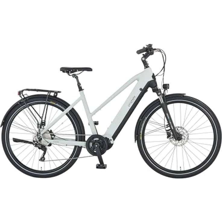 Prophete ENTDECKER 5.0 Damen Trekking E-Bike 28" – AEG 250W Mittelmotor, 220 km Reichweite, 10-Gang, Hydraulische Scheibenbremsen, LED-Beleuchtung, Integrierter Li-Ion Akku, Grau/Schwarz – Bild 1