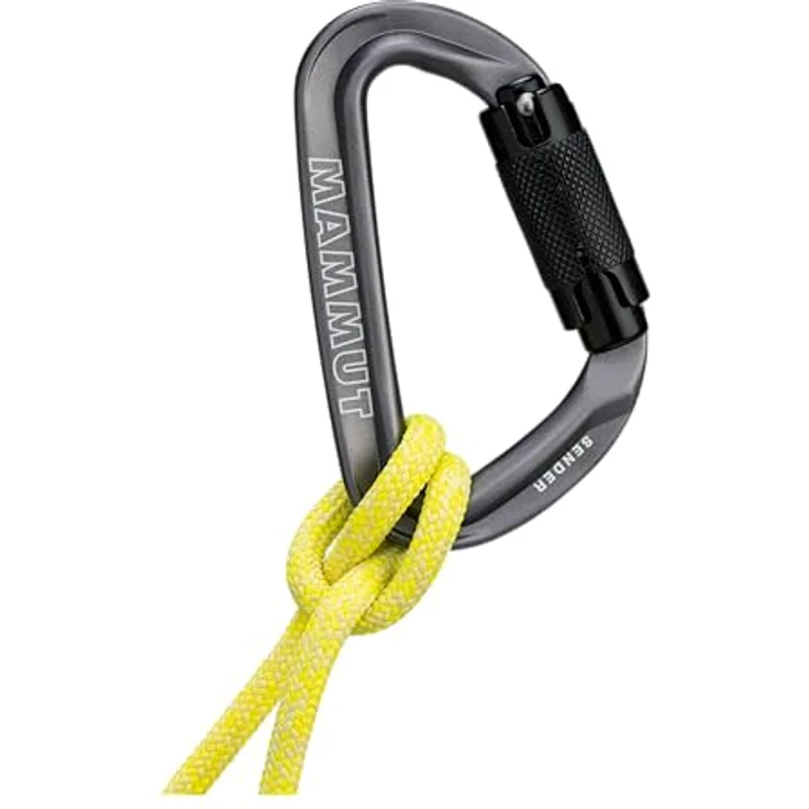 Mammut Sender Twistlock Karabiner, extrem kompakt und leicht, D-Form, Twistlock-Verschluss, grau – Bild 2