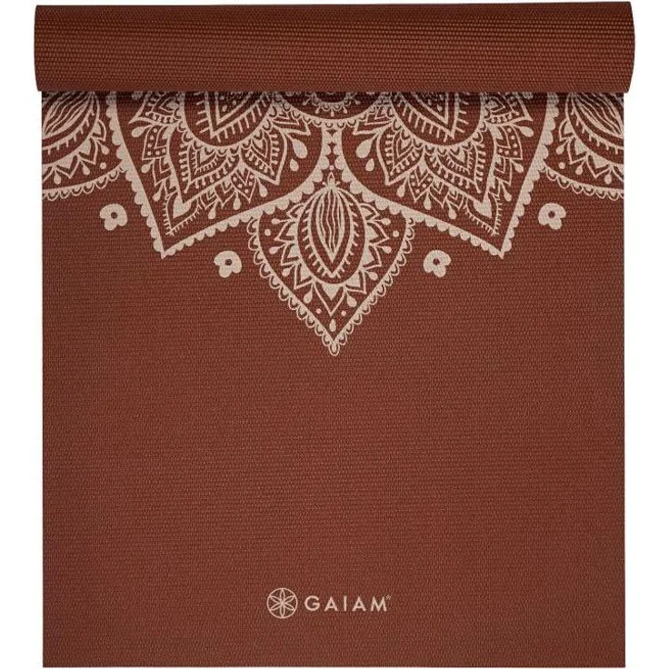 Gaiam Sundial Flower Yogamatte, 5 mm Dicke mit Mandala-Print für intensives Yoga