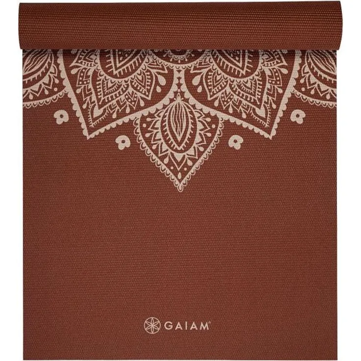 Gaiam Sundial Flower Yogamatte, 5 mm Dicke mit Mandala-Print für intensives Yoga