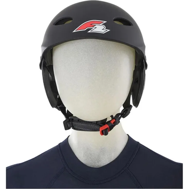 F2 Slider Water Helm, Wassersporthelm mit schlagfester ABS-Schale und Belüftungssystem, unisex schwarz, Größe L
