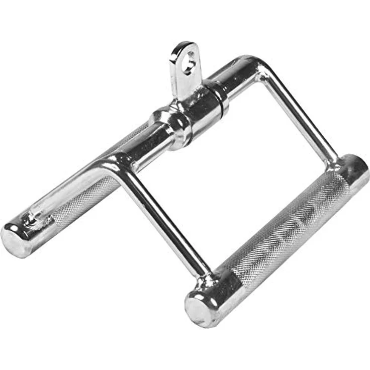 GORILLA SPORTS® Rudergriff Trizepsseil Set - mit/ohne Drehgelenk, Einzeln/Set, bis 200 kg Belastbar, gerändelt, aus Chrom - Parallelgriff, Kabelzuggriff, Seilzug Griff, Latzuggriff – Bild 1