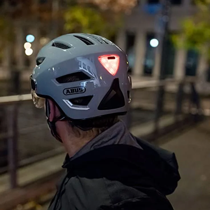 Abus Pedelec 2.0 Ace, Velohelm (52 - 57 cm) mit integriertem Licht und Regenhaube, für urbanen Einsatz – Bild 8