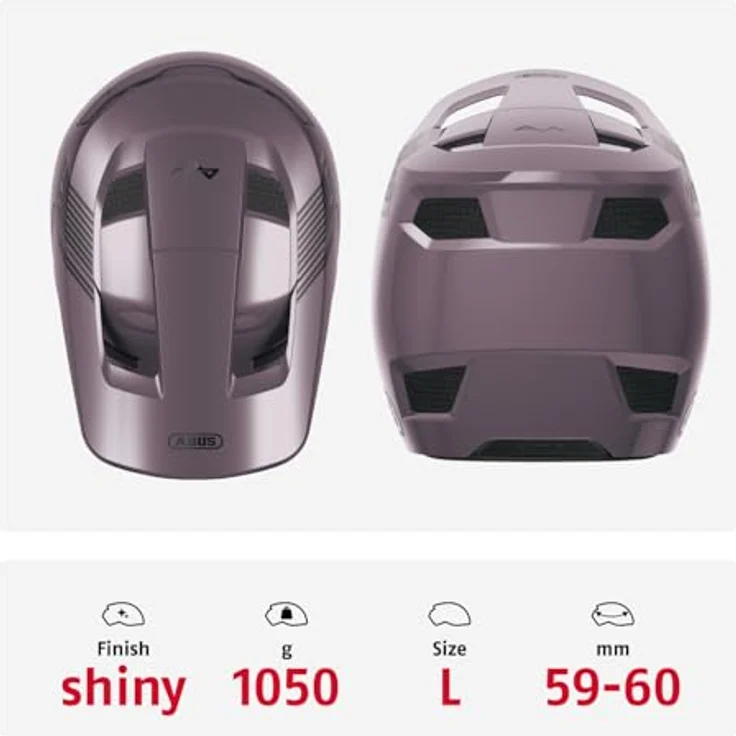 ABUS HiDrop Downhill Helm, ASTM-er Fullface Helm mit ABS-Außenschale für MTB, lila, Größe L – Bild 3
