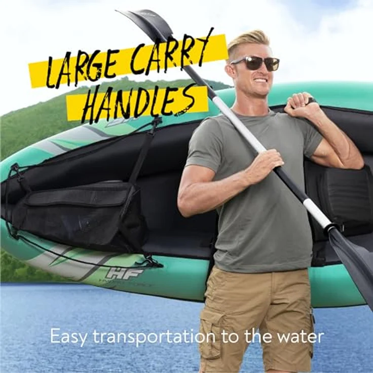 Bestway Hydro-Force Kajak-Set Ventura Elite X1, 280 x 86 cm, aufblasbar für 1 Person, mit Aluminium-Paddel und Tragetasche, max. Belastbarkeit 130 kg – Bild 3