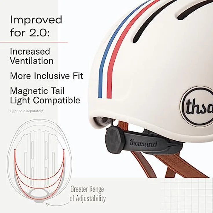 Thousand Fahrradhelm für Erwachsene – Heritage 2.0 Collection - Speedway Creme Small, Urbaner Stadthelm mit Diebstahlsicherung und Magnetverschluss – Bild 2