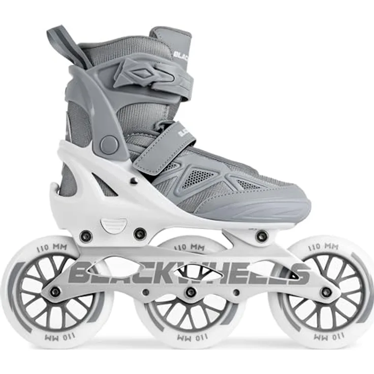 BLACKWHEELS Dynamic Inline Skates, Dreirädrige Speed-Skates mit 110 mm Rollen, Aluminium-Schiene und ABEC-7 Kugellagern für dynamische Fahrten
