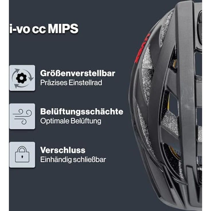 Uvex I-vo Cc Mips Mtb-helm Schwarz M Schwarz M, Kinderfahrradhelm mit MIPS Technologie und optimalem Belüftungssystem – Bild 3