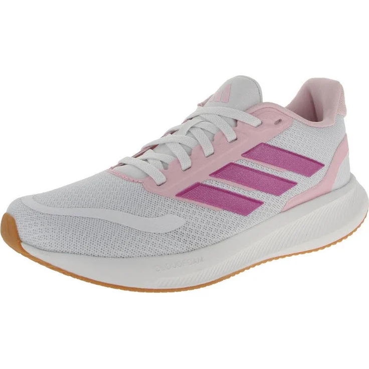 Adidas Mädchen Sneaker RUNFALCON 5, Laufschuhe mit Cloudfoam Zwischensohle, weiß/clear pink/gum – Bild 1