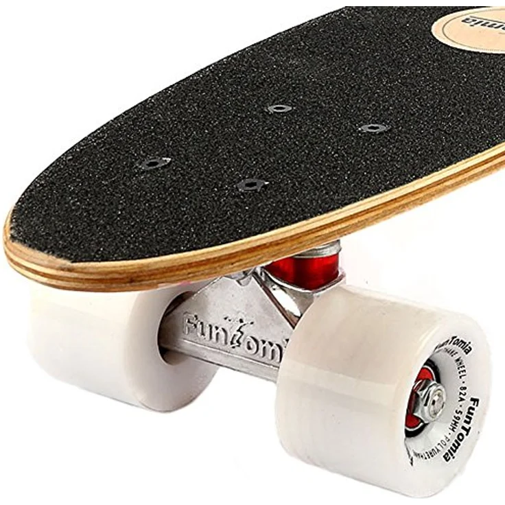 FunTomia Mini-Board Cruiser Skateboard 57cm aus 7-lagigem kanadischem Ahornholz mit ABEC-9 Kugellager, wahlweise mit oder ohne LED Rollen – Bild 3
