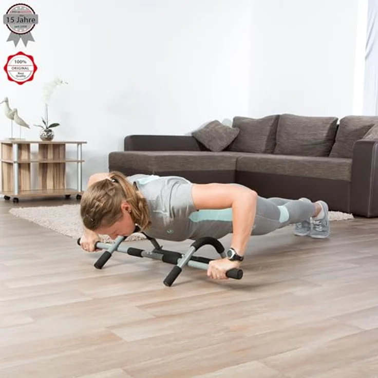 Ultrasport Unisex 4-1 Tür Klimmzugstange, Oberkörpertrainer, MultifunktionsTrainingsgerät für Zuhause und Büro Klimmzugstange, Rahmen Länge ab ca. 61 bis max. 81, Grau und Schwarz - Preisvergleich – Bild 2